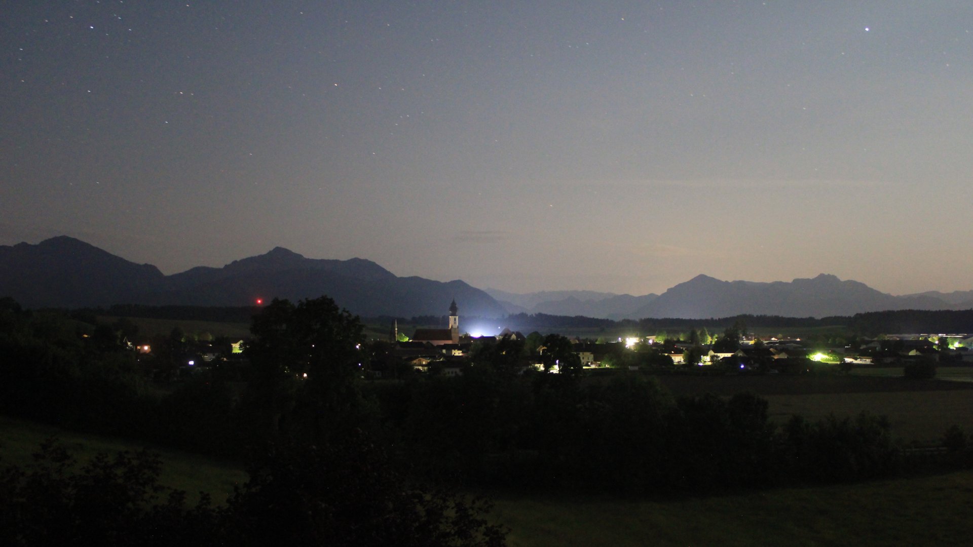 Erlstätt-Blick nach Süden in die Chiemgauer Alpen