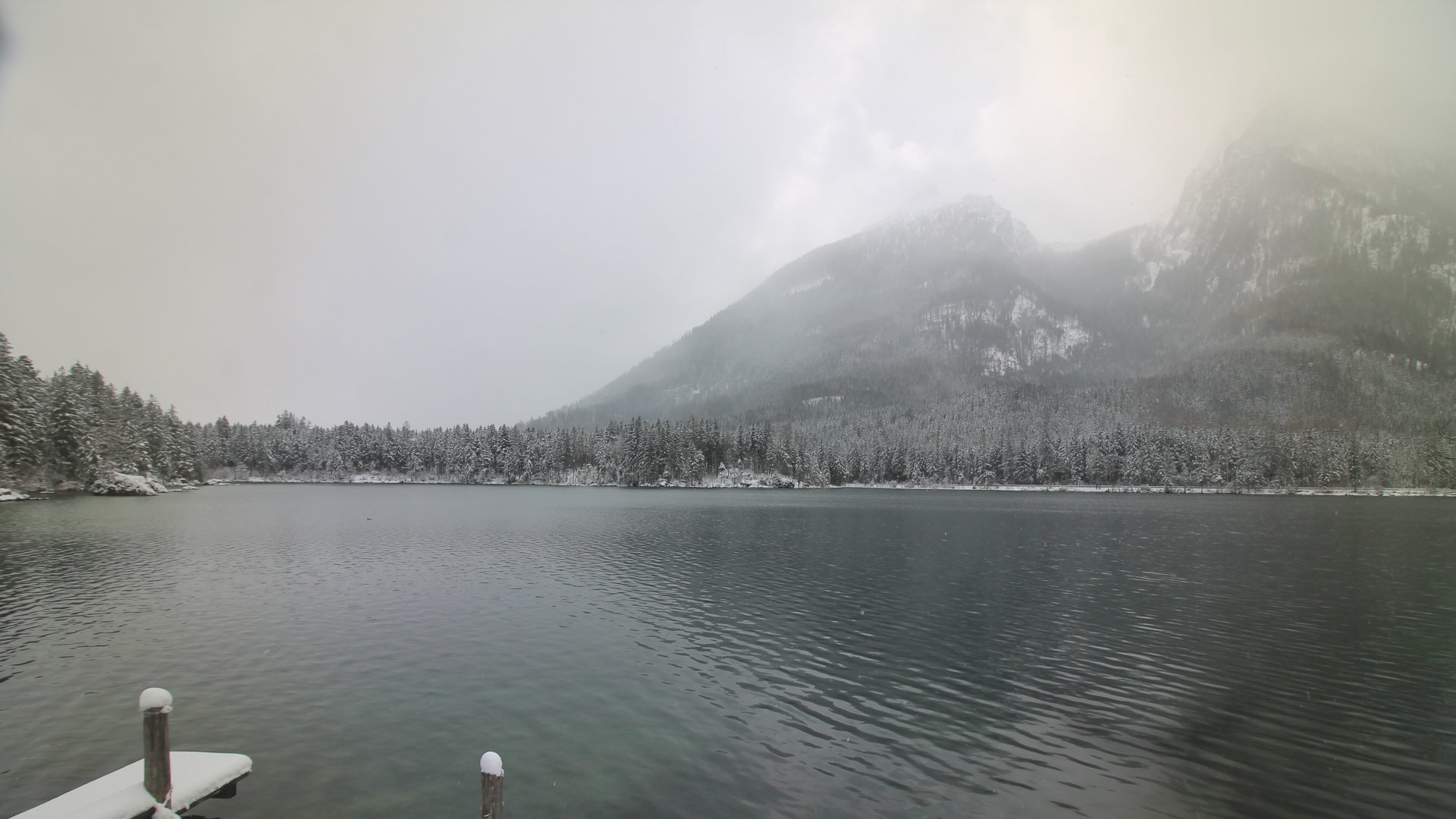 Ramsau-Blick über den Hintersee zum Hochkalter