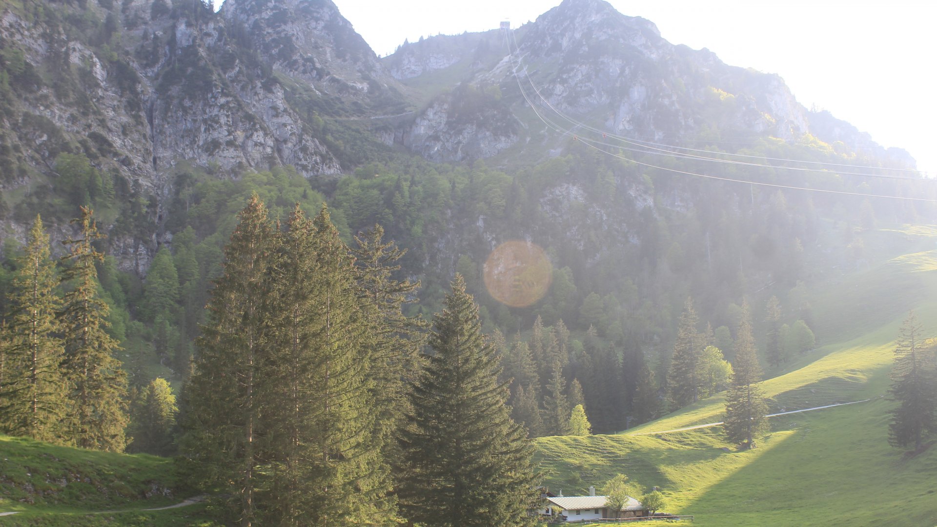 Hochfelln/Mittelstation-Blick über Bründling