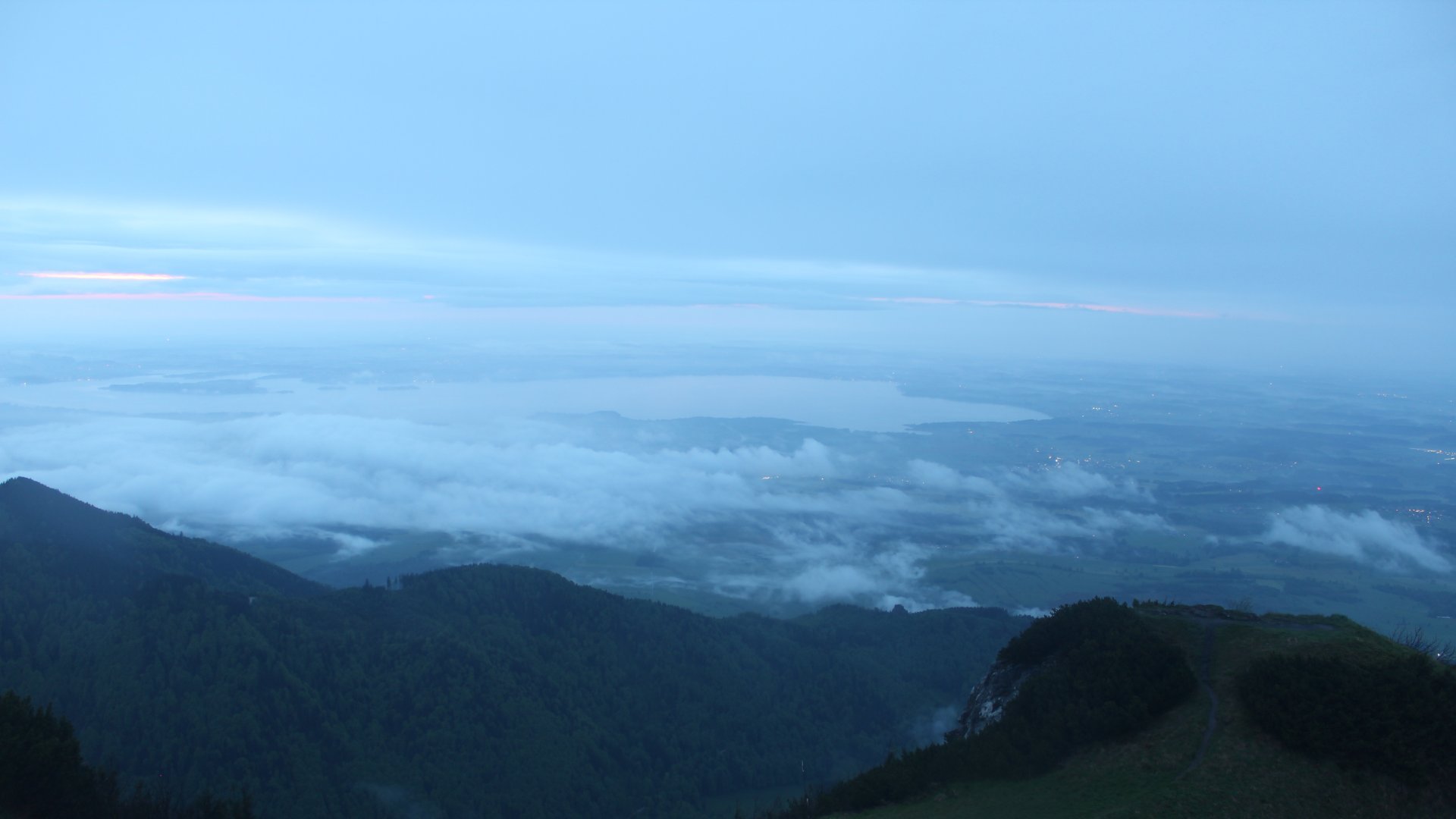 Hochfellngipfel-Blick nach Nordwesten zum Chiemsee
