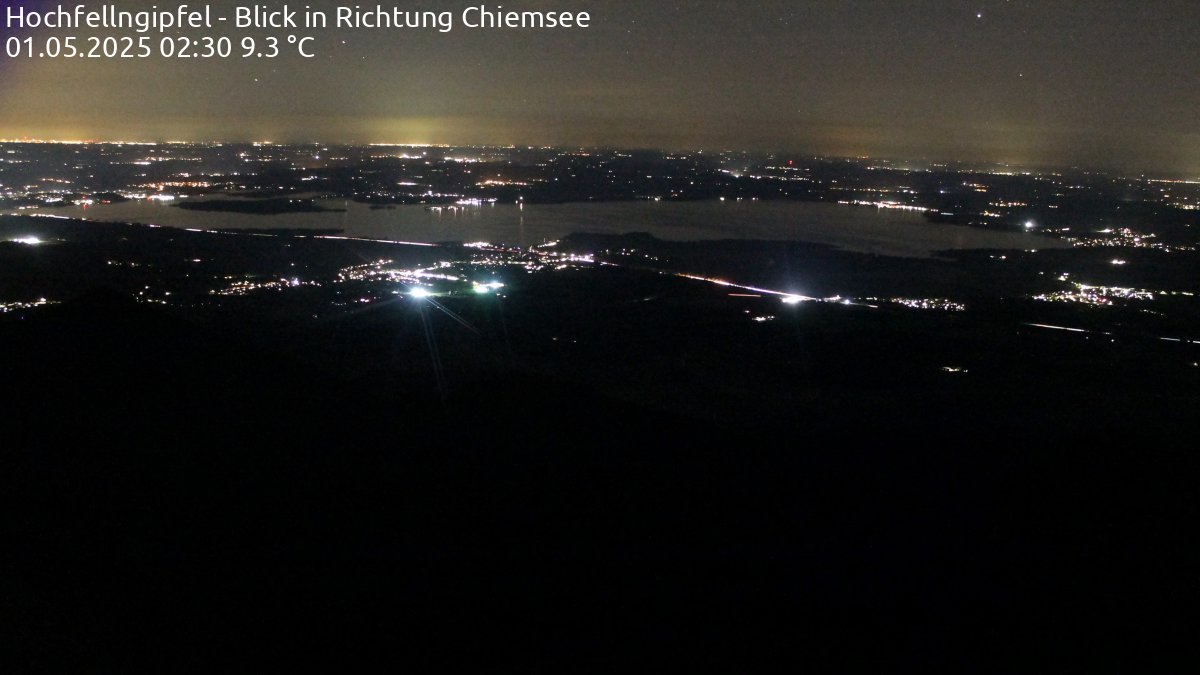 Live-Webcam am Hochfelln  Blick auf den Chiemsee nach Nordwesten