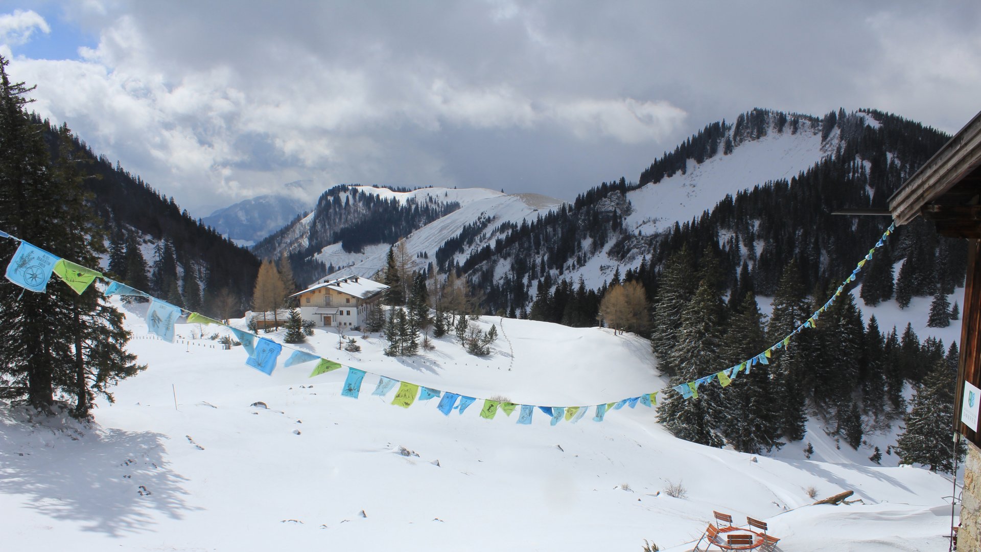 Priener Hütte-Blick nach Süden zum Wilden Kaiser